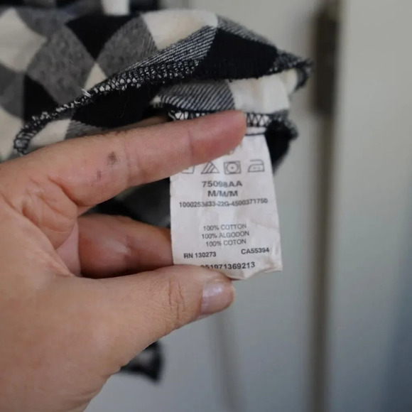 Vintage Wrangler Flannel Button Up Shirt Men's M Long Sleeve Pearl Snap Black - Picture 5 of 7